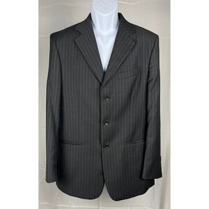 BIOS Gold Collection Men's 40R Pinstripe 100% Wool Blazer Italian Tailored